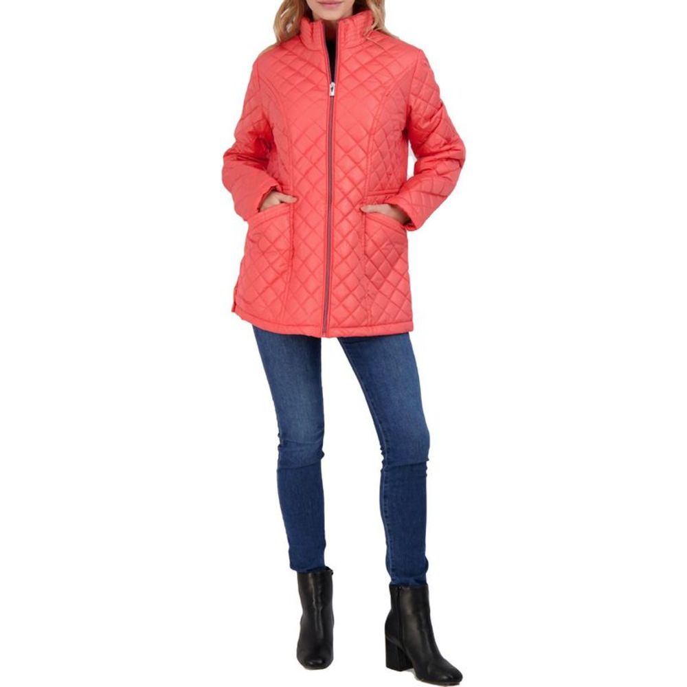 Via Spiga Women's Lightweight Diamond Quilted Puffer Jacket with Stand Collar
